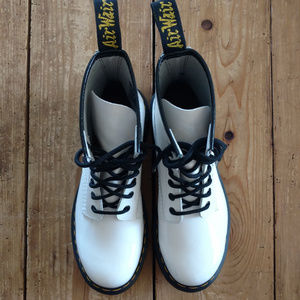 Dr. Marten's 1460 White Patent Boots